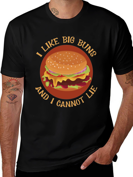 I Like Big Buns Funny Hamburger Graphic T-Shirt