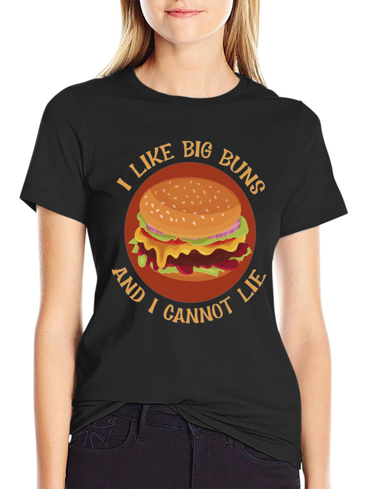 I Like Big Buns Funny Hamburger Graphic T-Shirt