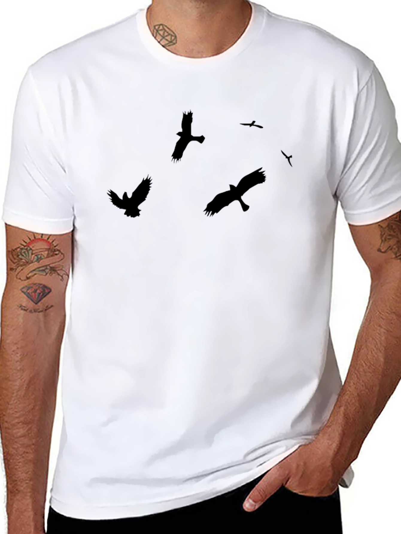 Raven Flight Graphic Tee - Mens Black T-Shirt