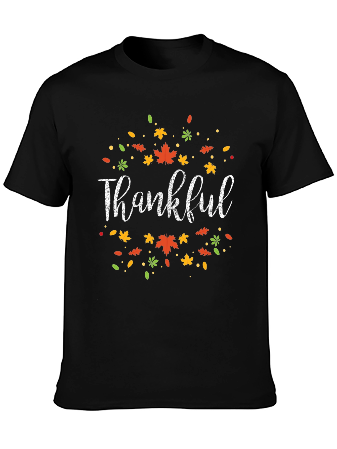 Thankful Fall Leaves Graphic Tee - Autumn Thanksgiving Shirt