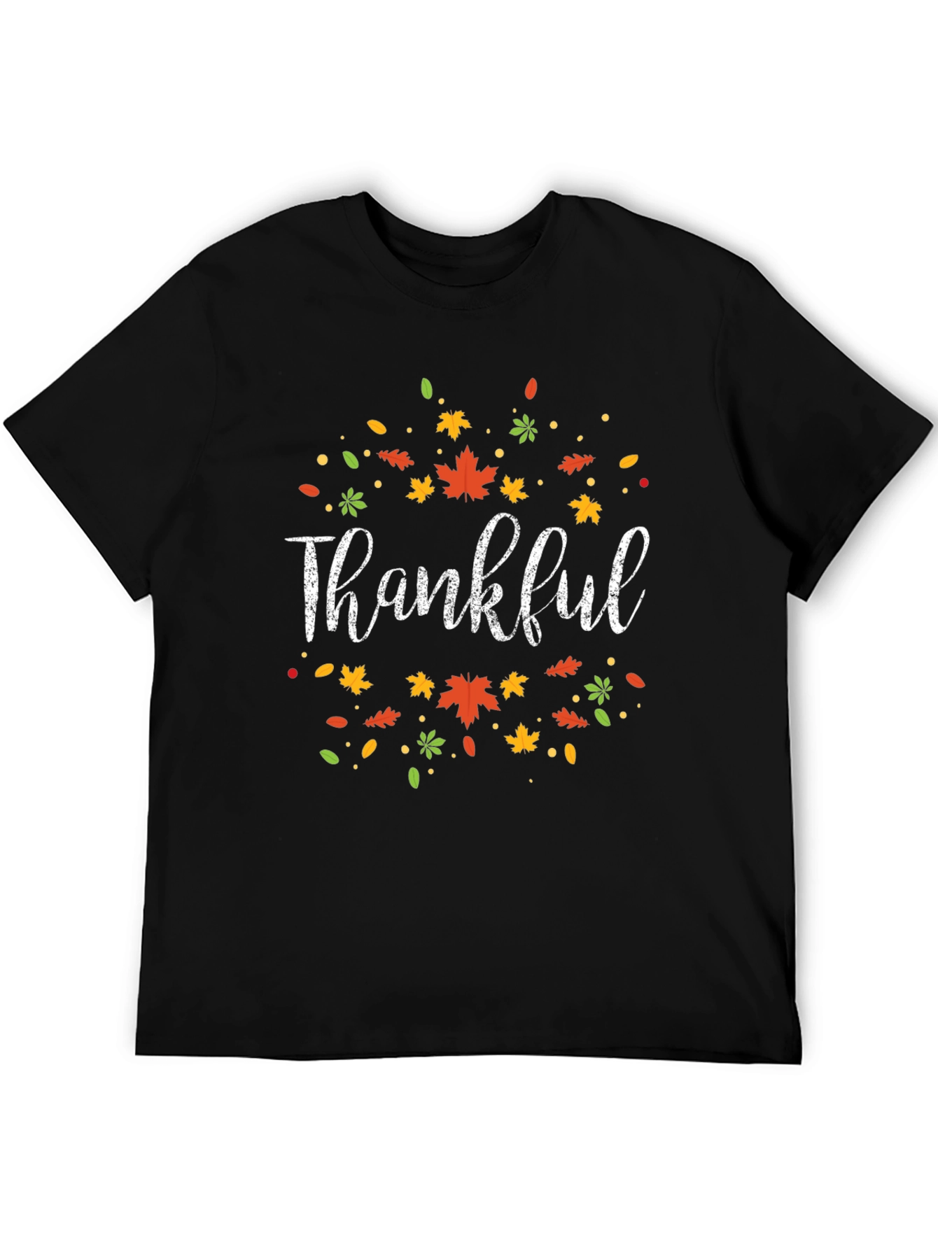 Thankful Fall Leaves Graphic Tee - Autumn Thanksgiving Shirt