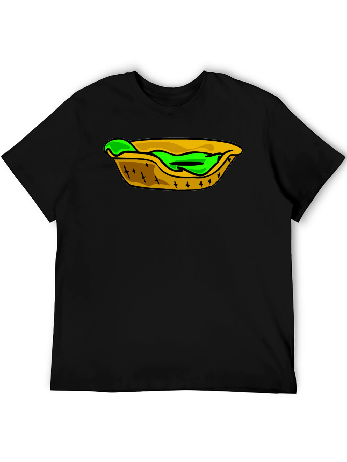 Taco Cartoon Graphic Mens Black T-Shirt