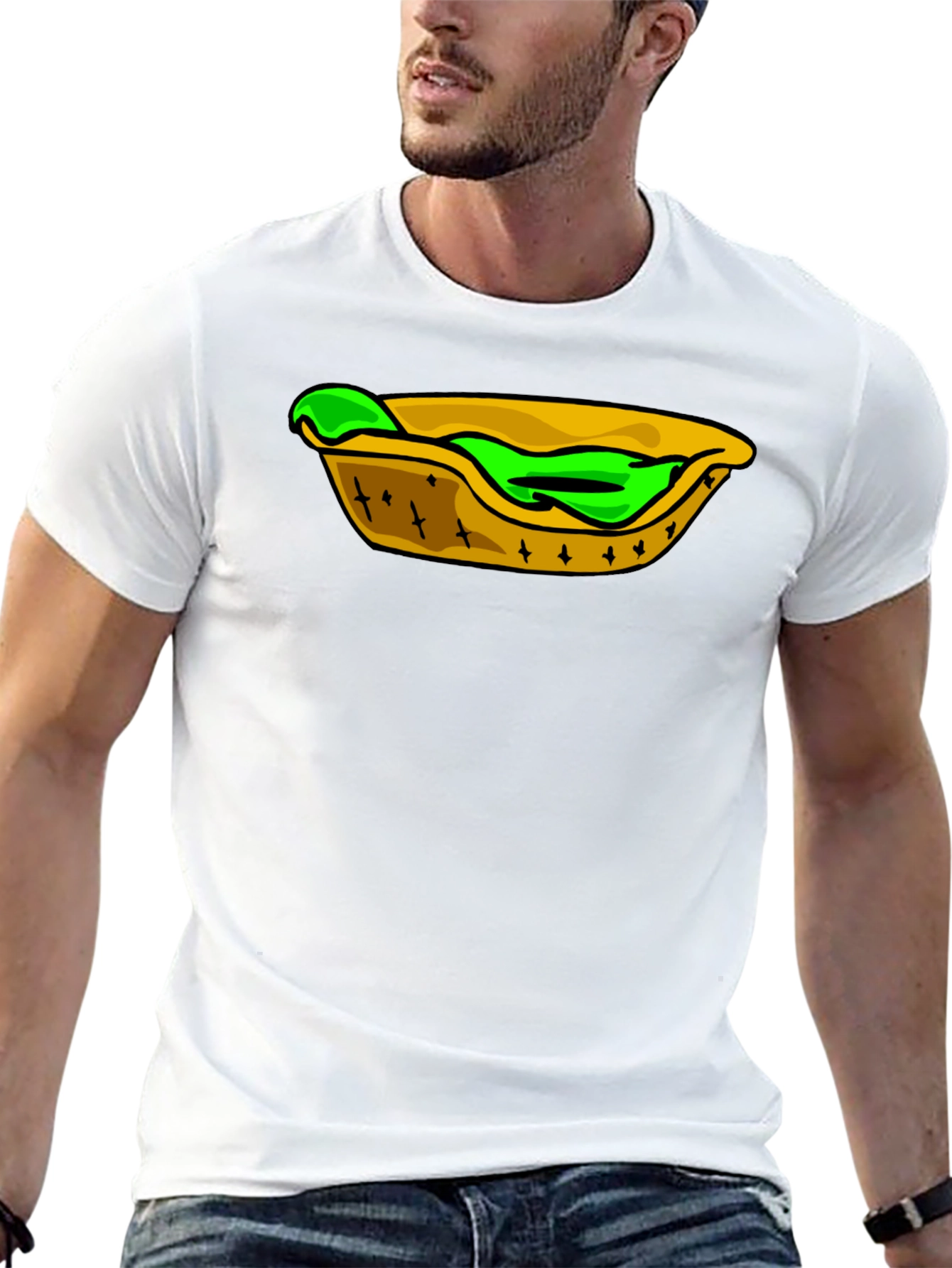 Taco Cartoon Graphic Mens Black T-Shirt