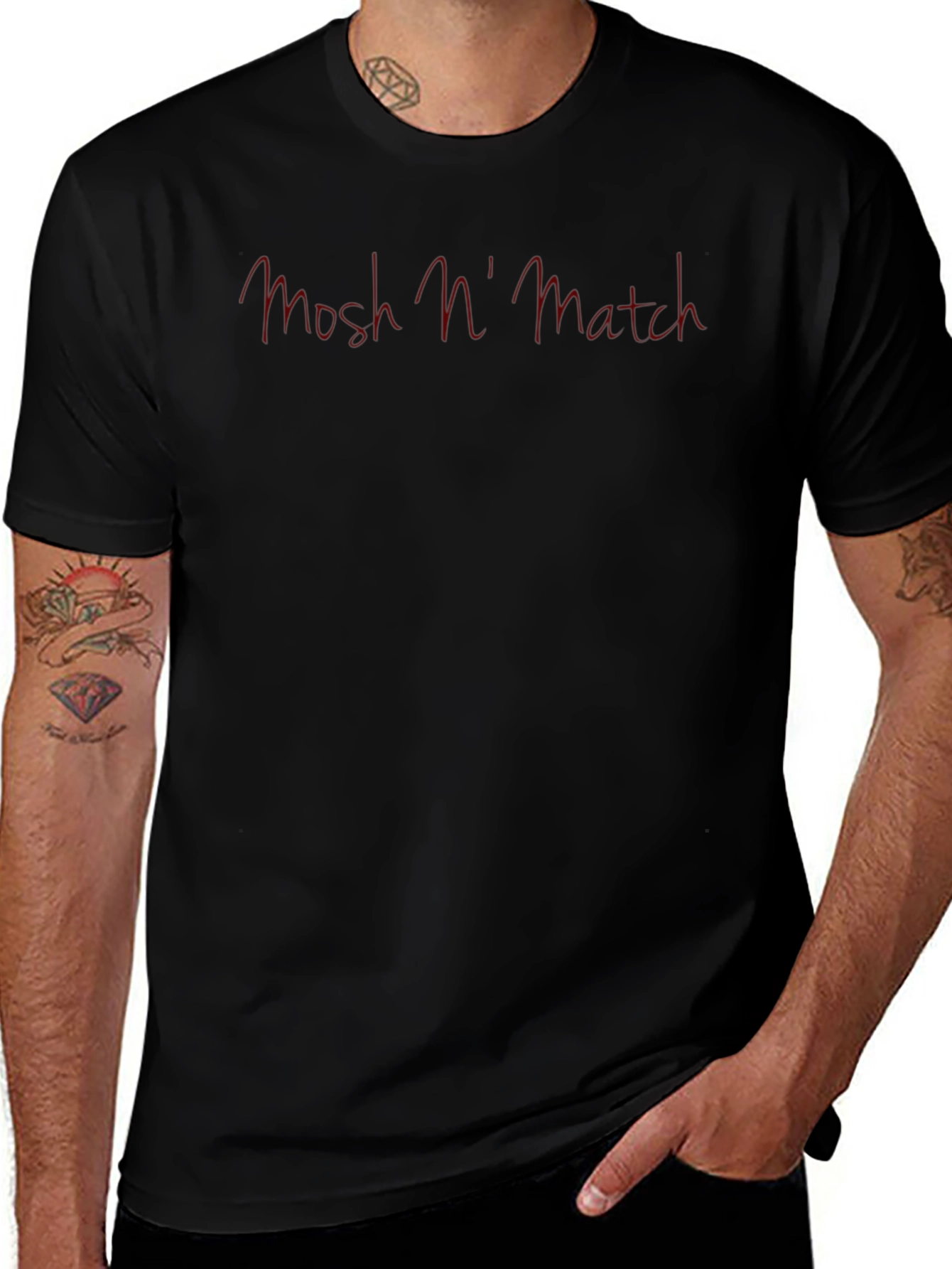 Mens Black Mosh n Match Graphic Tee Casual