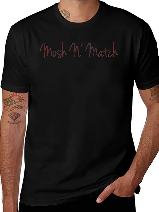 Mens Black Mosh n Match Graphic Tee Casual