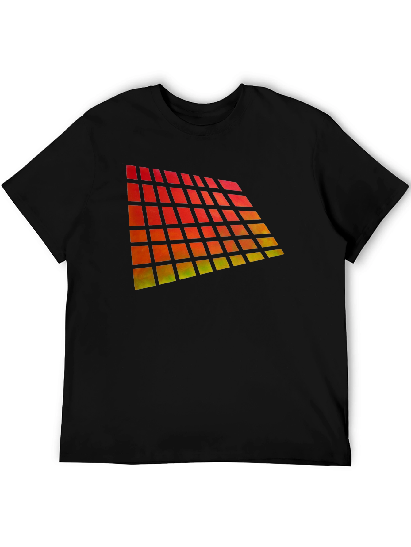 Geometric Gradient Black T-Shirt