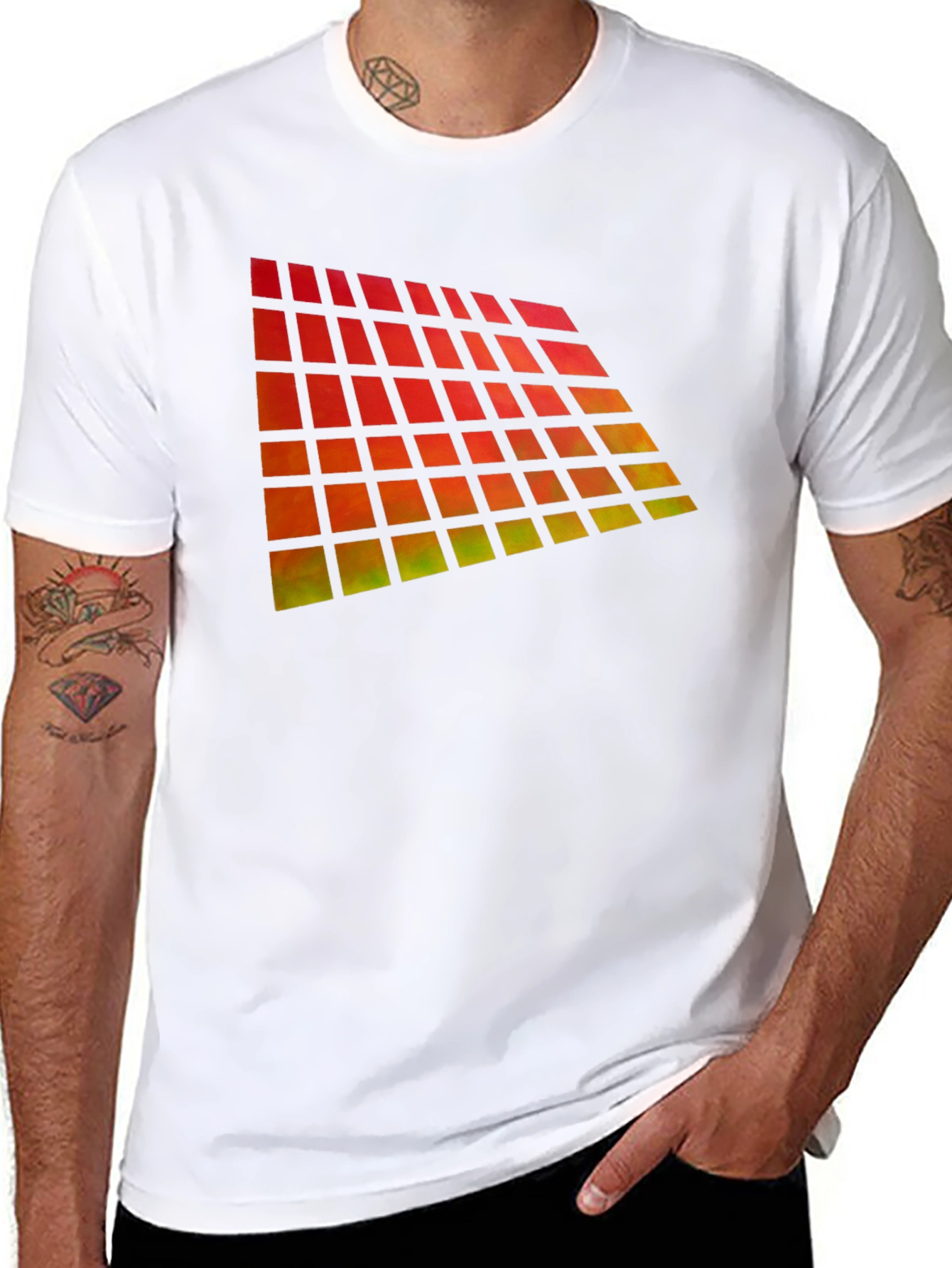Geometric Gradient Black T-Shirt
