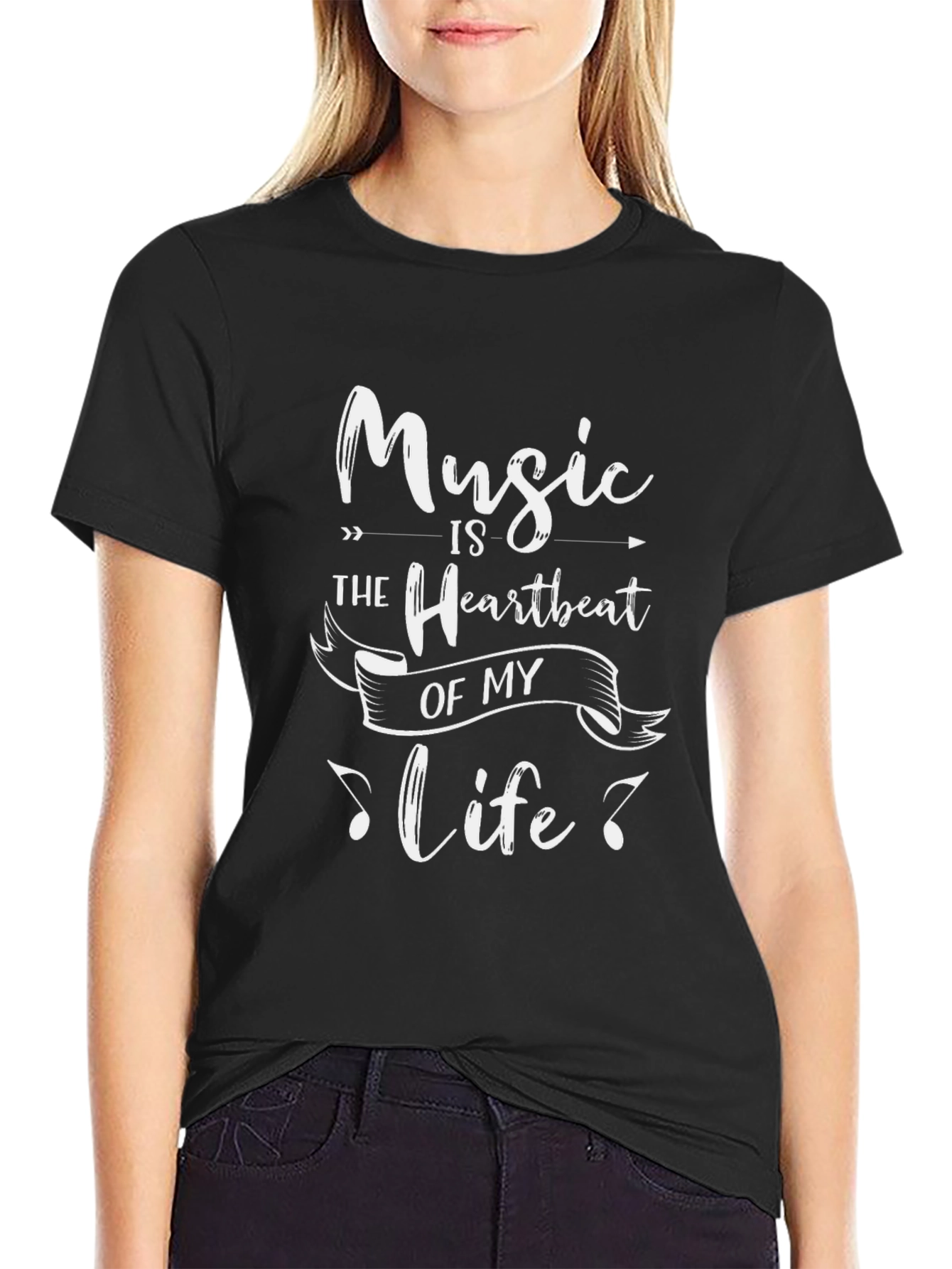 Music is the Heartbeat of My Life Graphic Tee