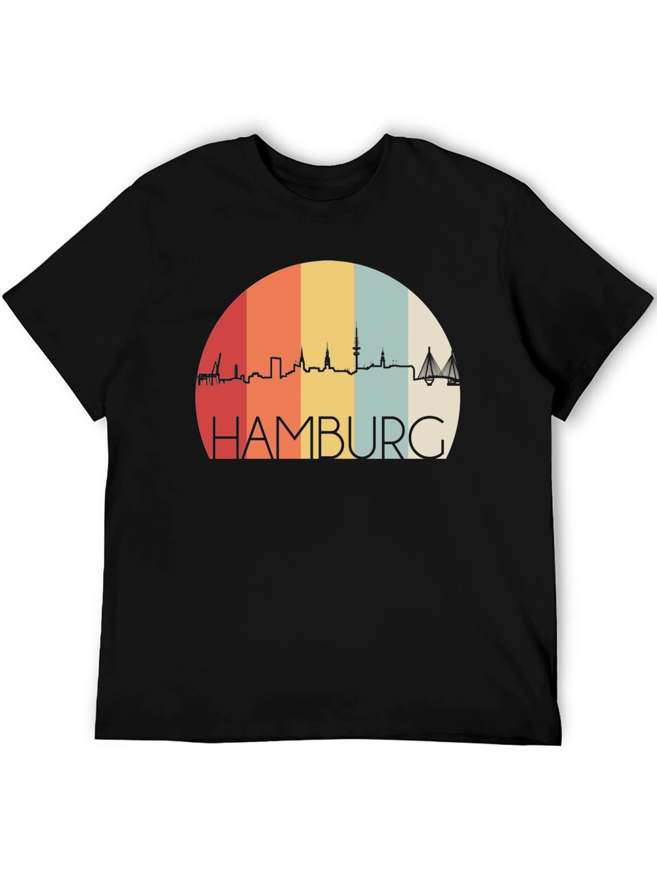 Hamburg Skyline Retro T-Shirt