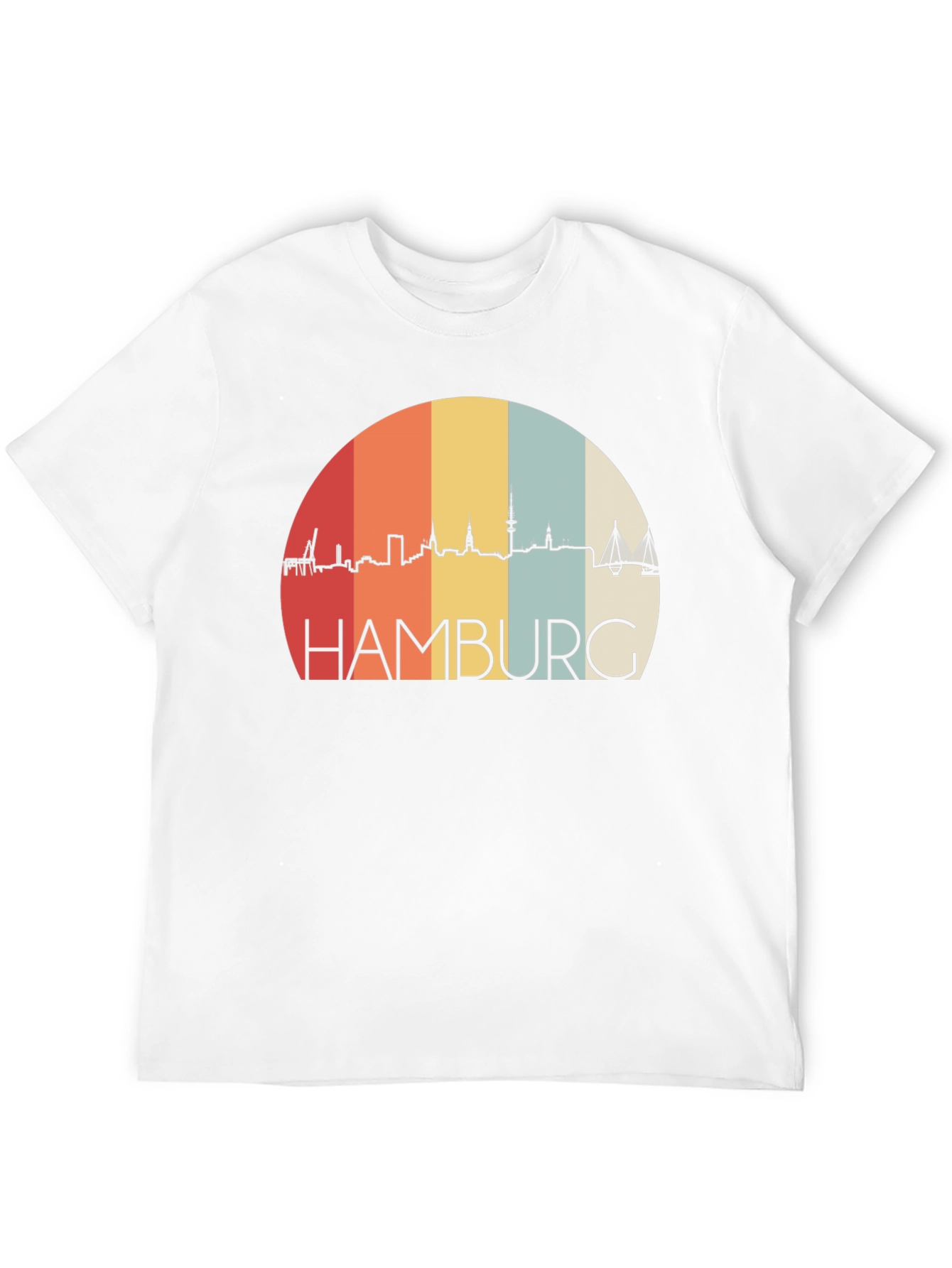 Hamburg Skyline Retro T-Shirt