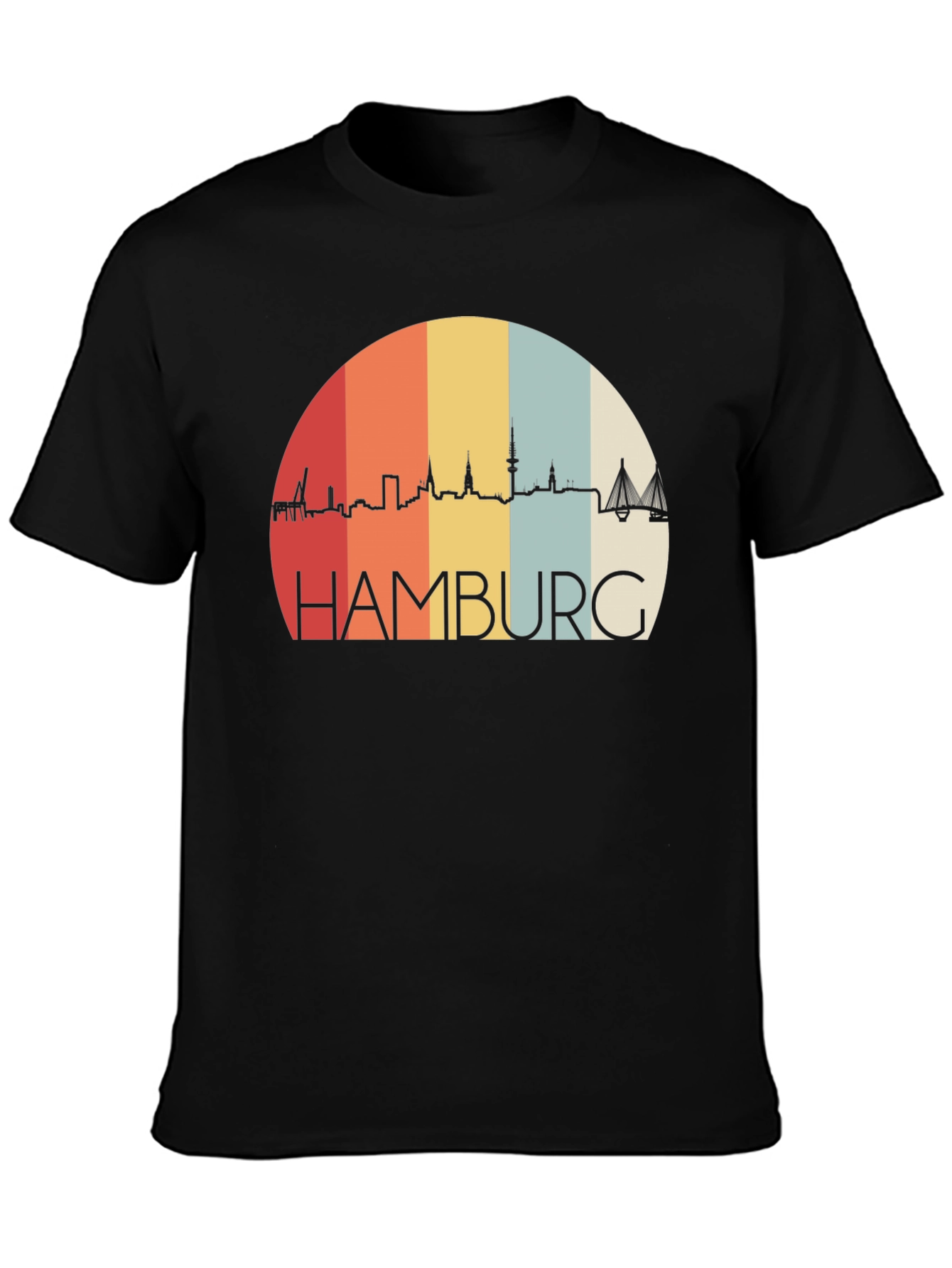 Hamburg Skyline Retro T-Shirt