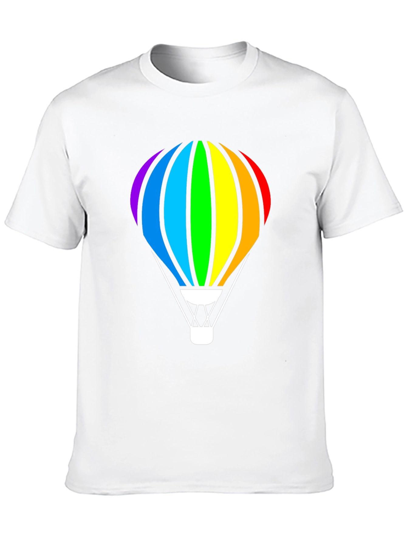 Rainbow Hot Air Balloon Black T-Shirt