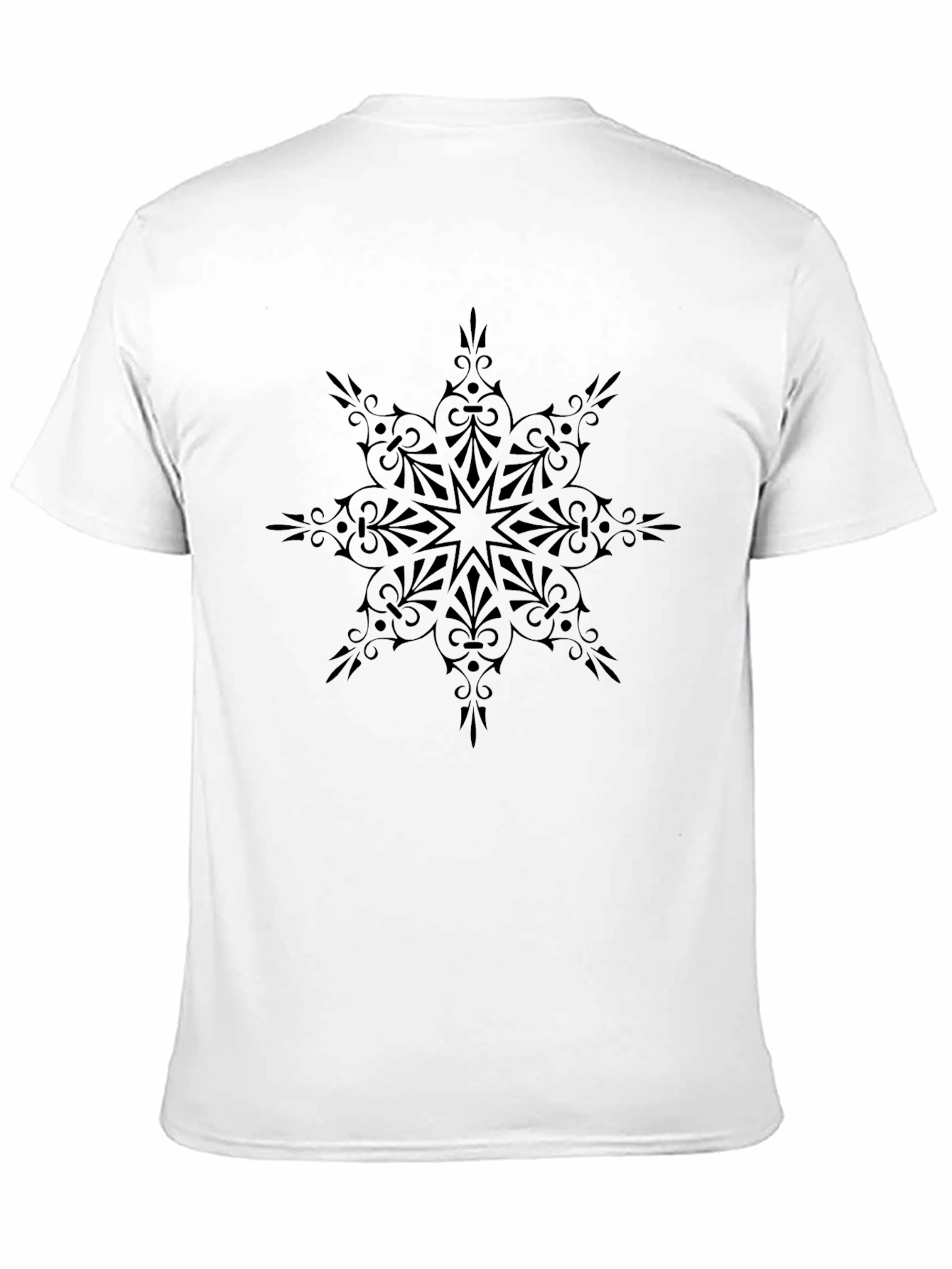 Elegant Black Floral Mandala Graphic Tee