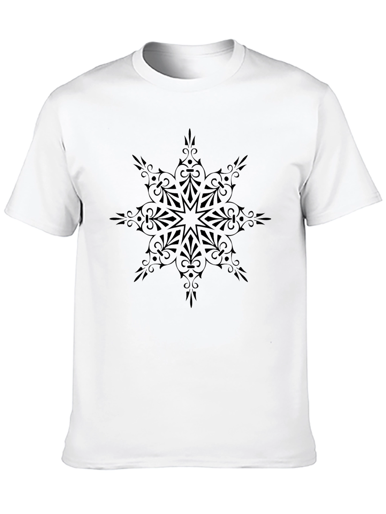 Elegant Black Floral Mandala Graphic Tee