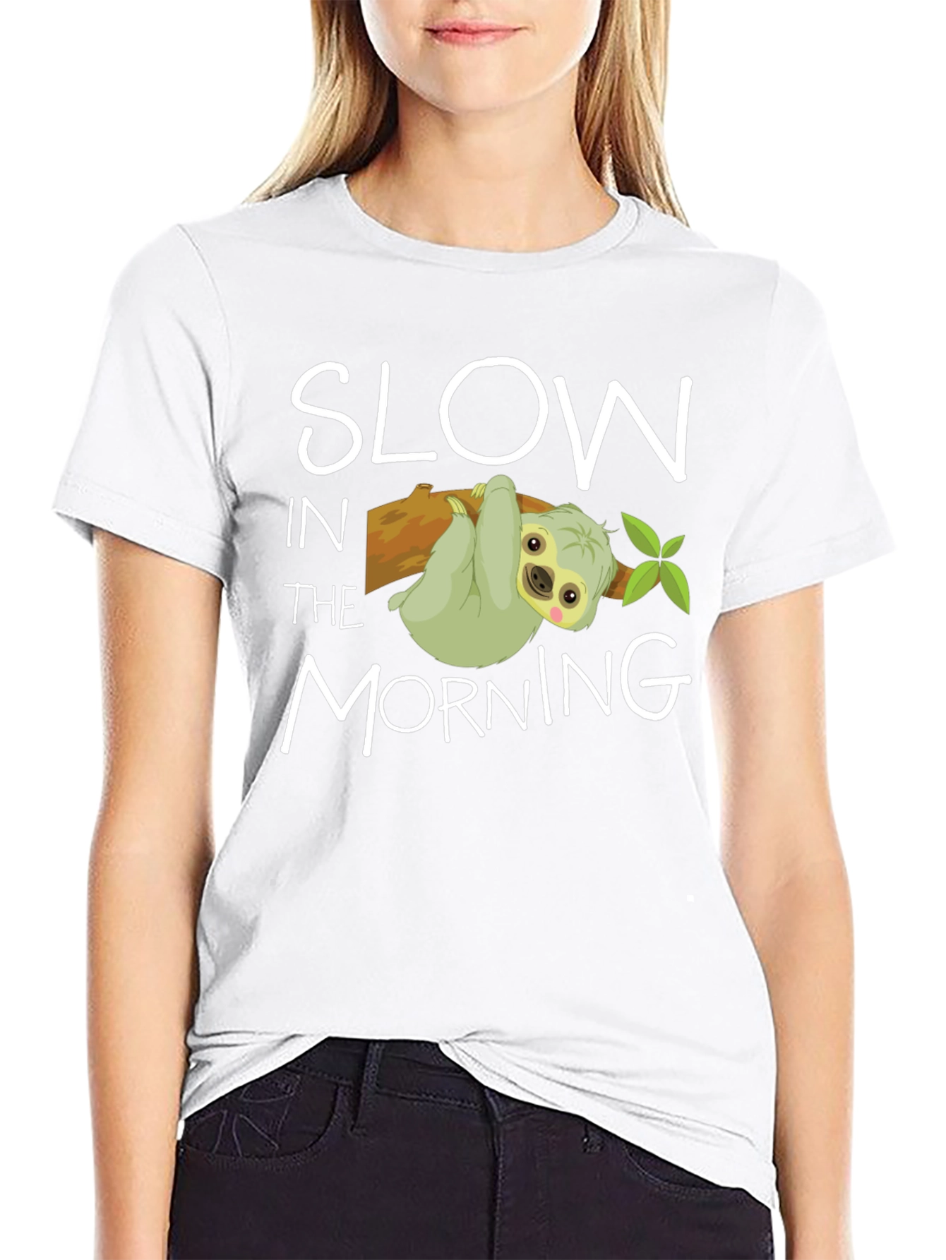 Slow In The Morning Sloth Graphic Tee