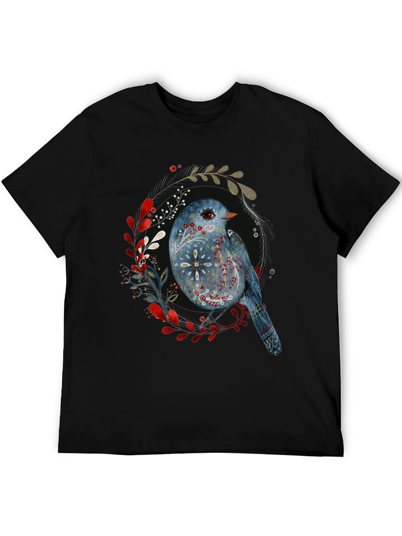 Artistic Bird Graphic T-Shirt