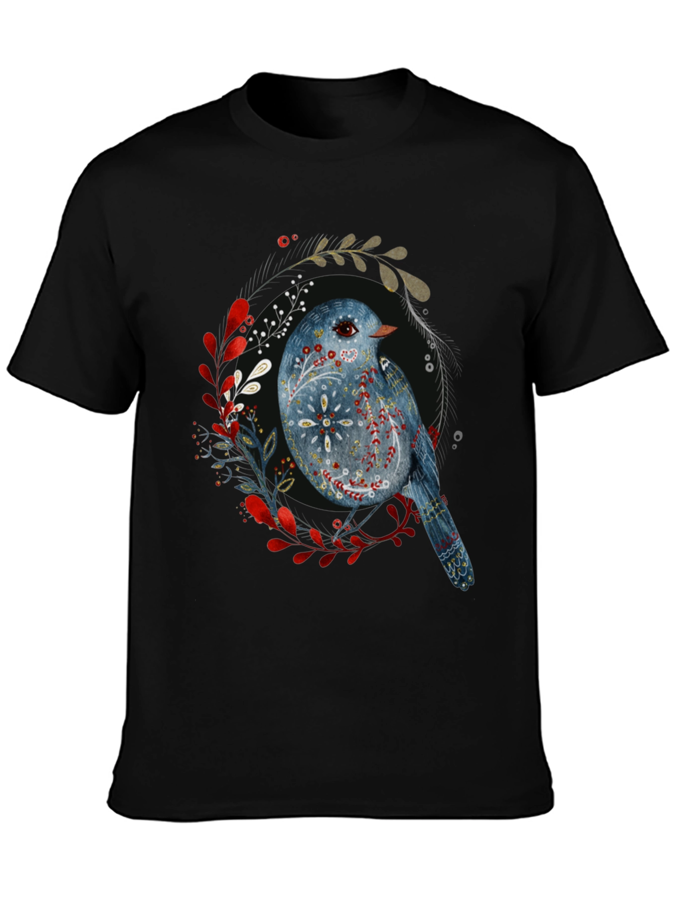 Artistic Bird Graphic T-Shirt