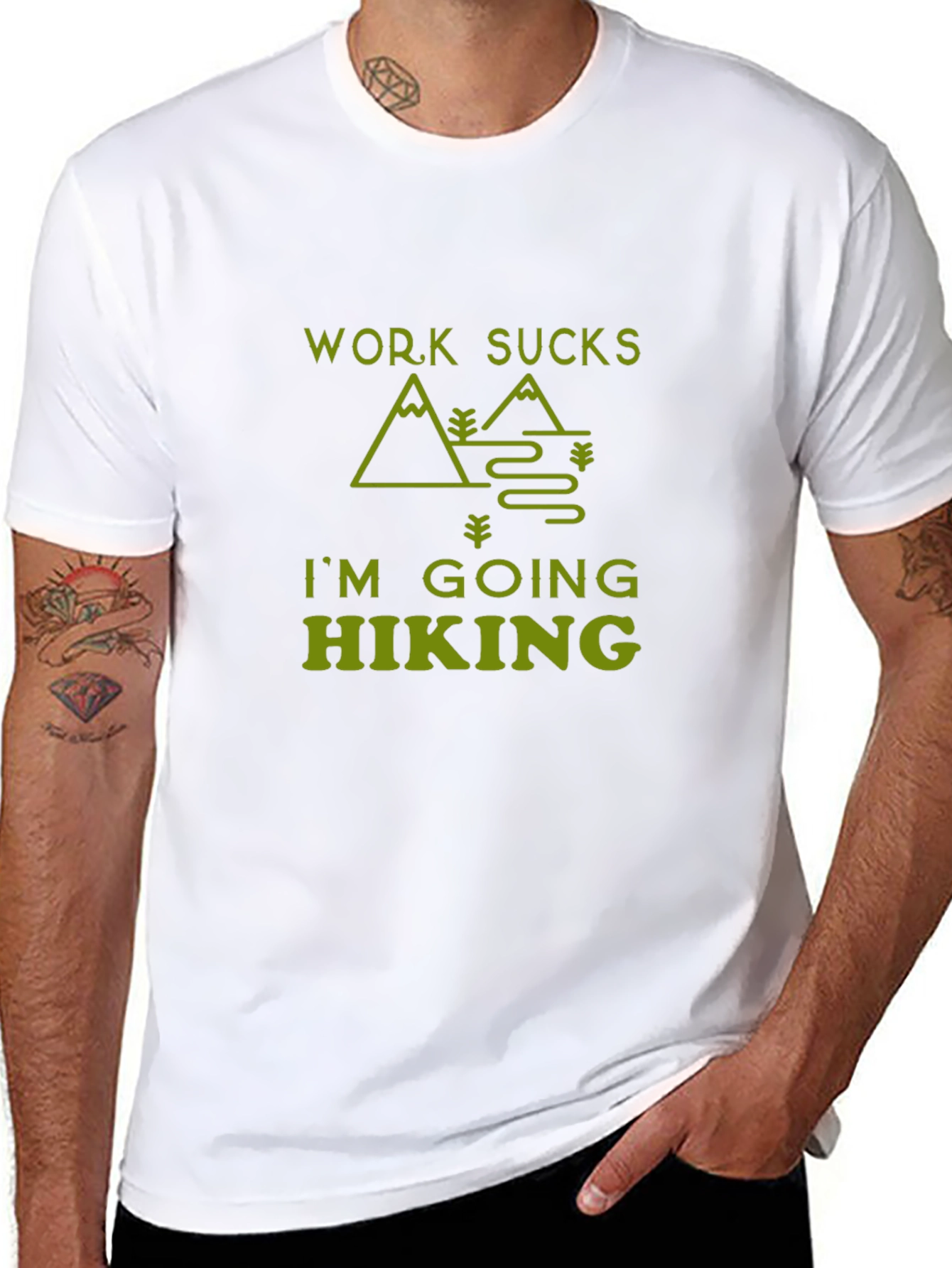 Work Sucks Im Going Hiking Graphic Tee