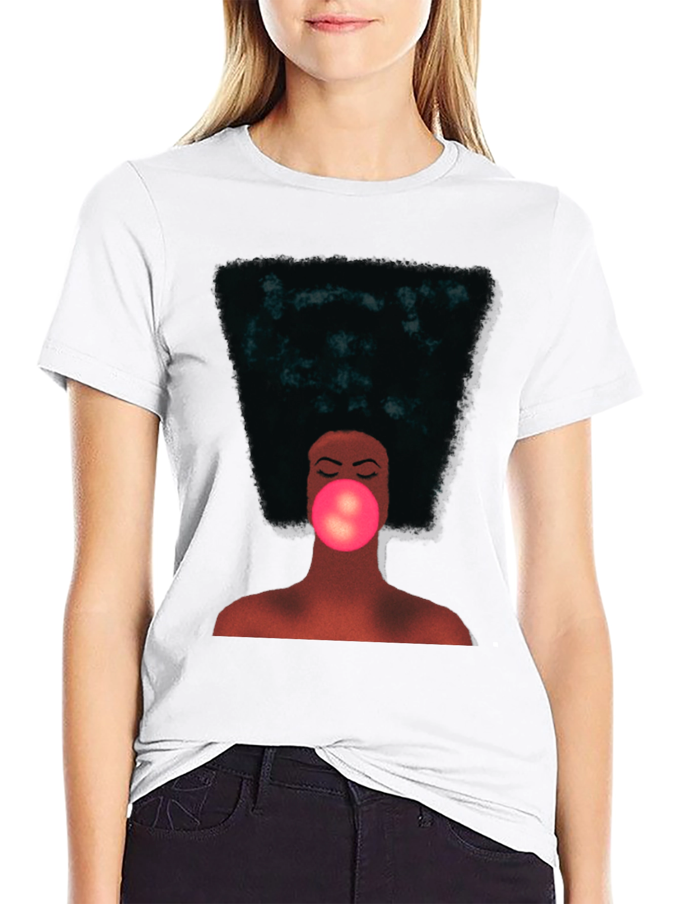Black Afro Bubble Gum T-Shirt