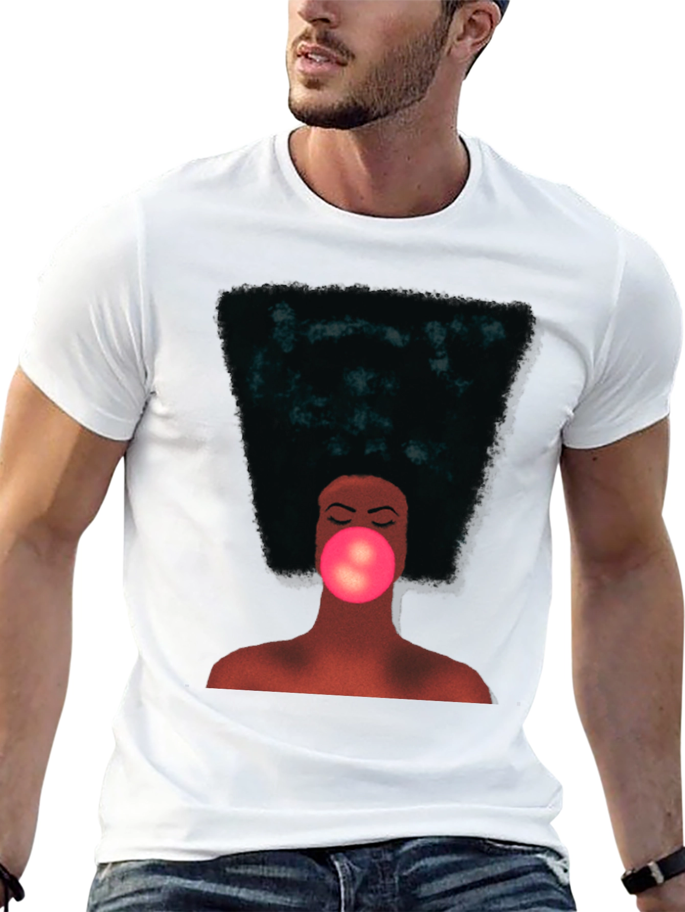 Black Afro Bubble Gum T-Shirt