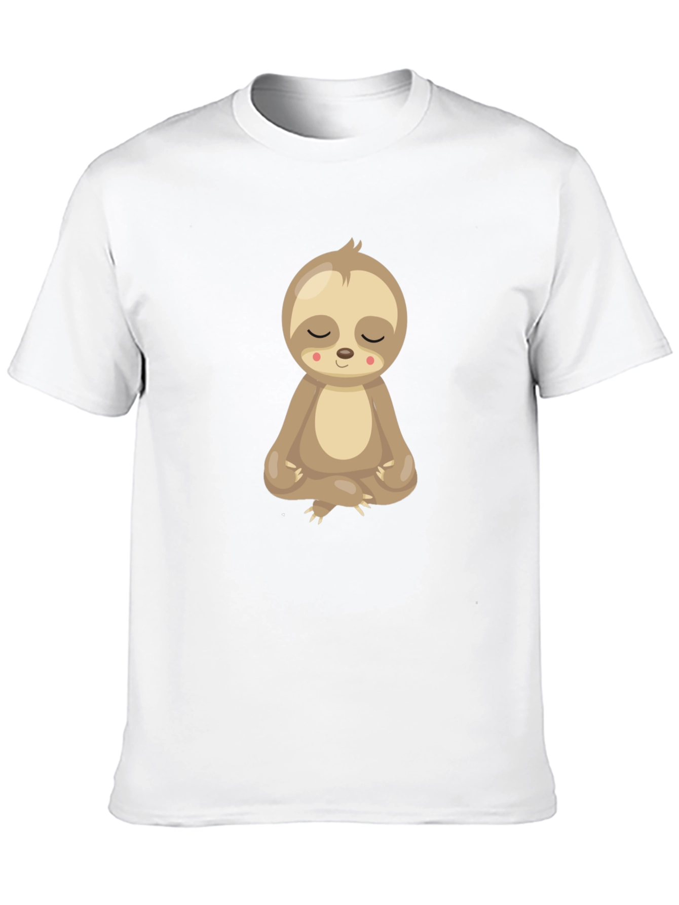 Meditating Sloth Graphic Tee - Relaxed Fit Black T-Shirt
