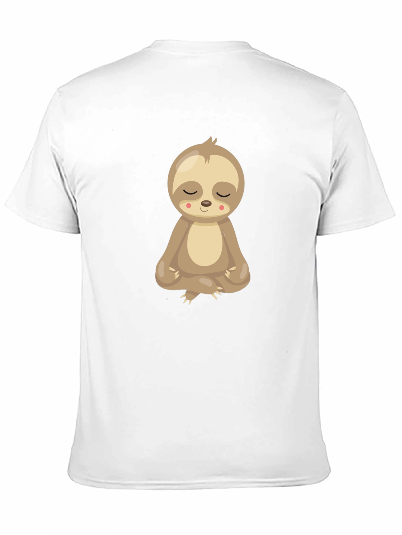 Meditating Sloth Graphic Tee - Relaxed Fit Black T-Shirt