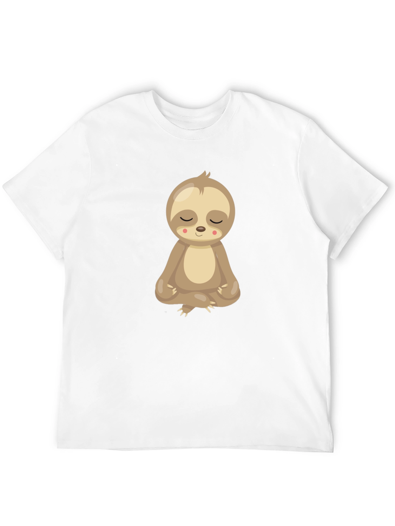 Meditating Sloth Graphic Tee - Relaxed Fit Black T-Shirt