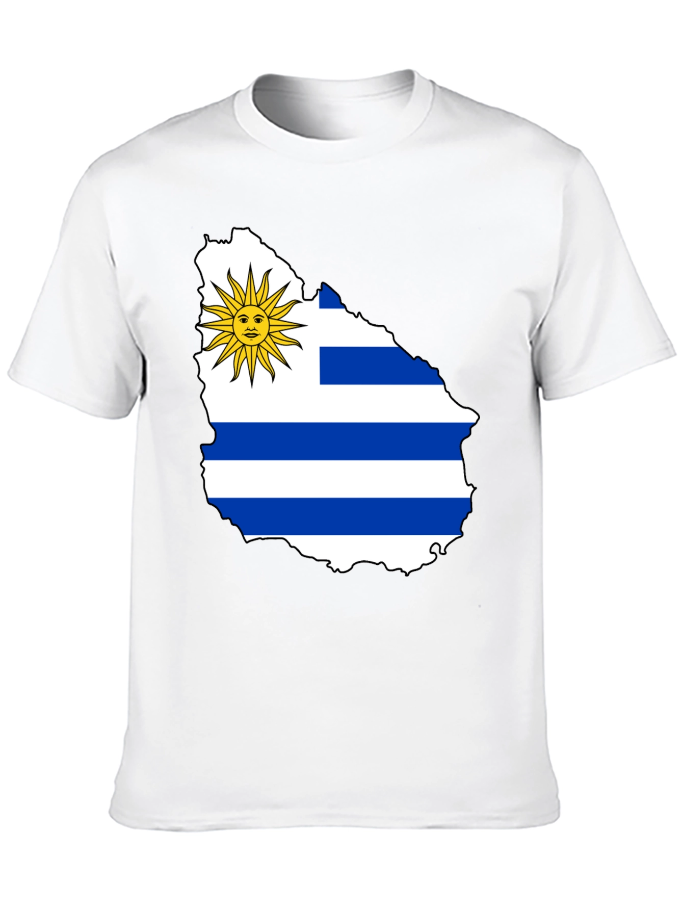 Uruguay Flag T-Shirt - Black Cotton Tee