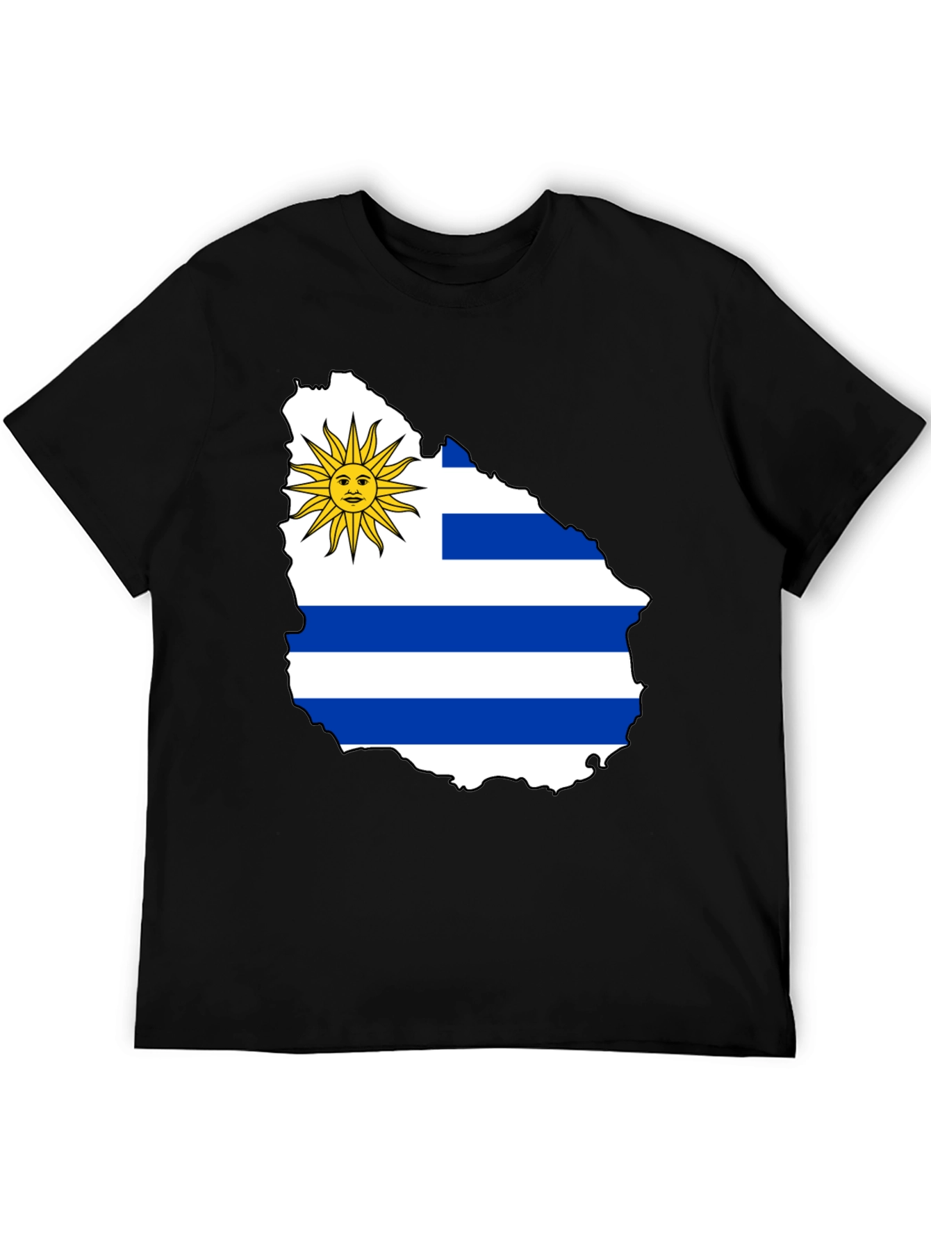 Uruguay Flag T-Shirt - Black Cotton Tee