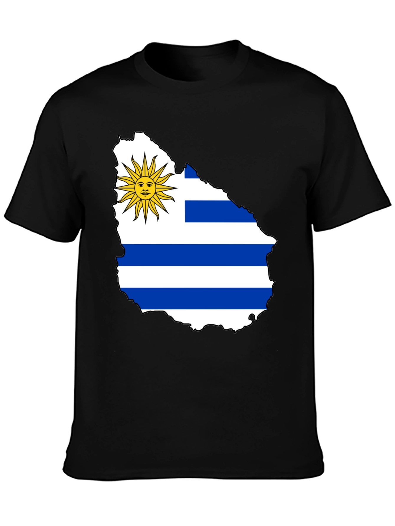 Uruguay Flag T-Shirt - Black Cotton Tee