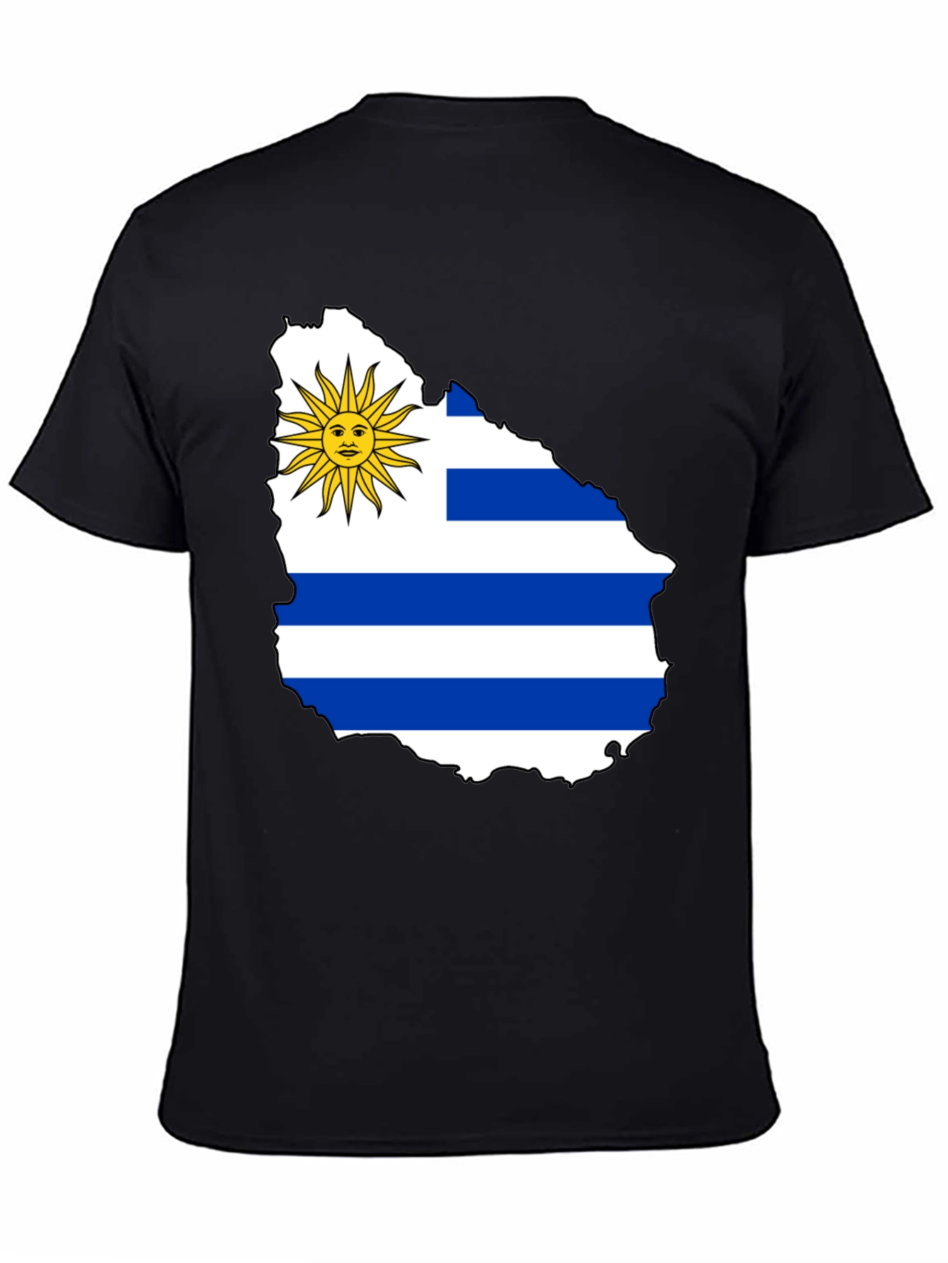 Uruguay Flag T-Shirt - Black Cotton Tee