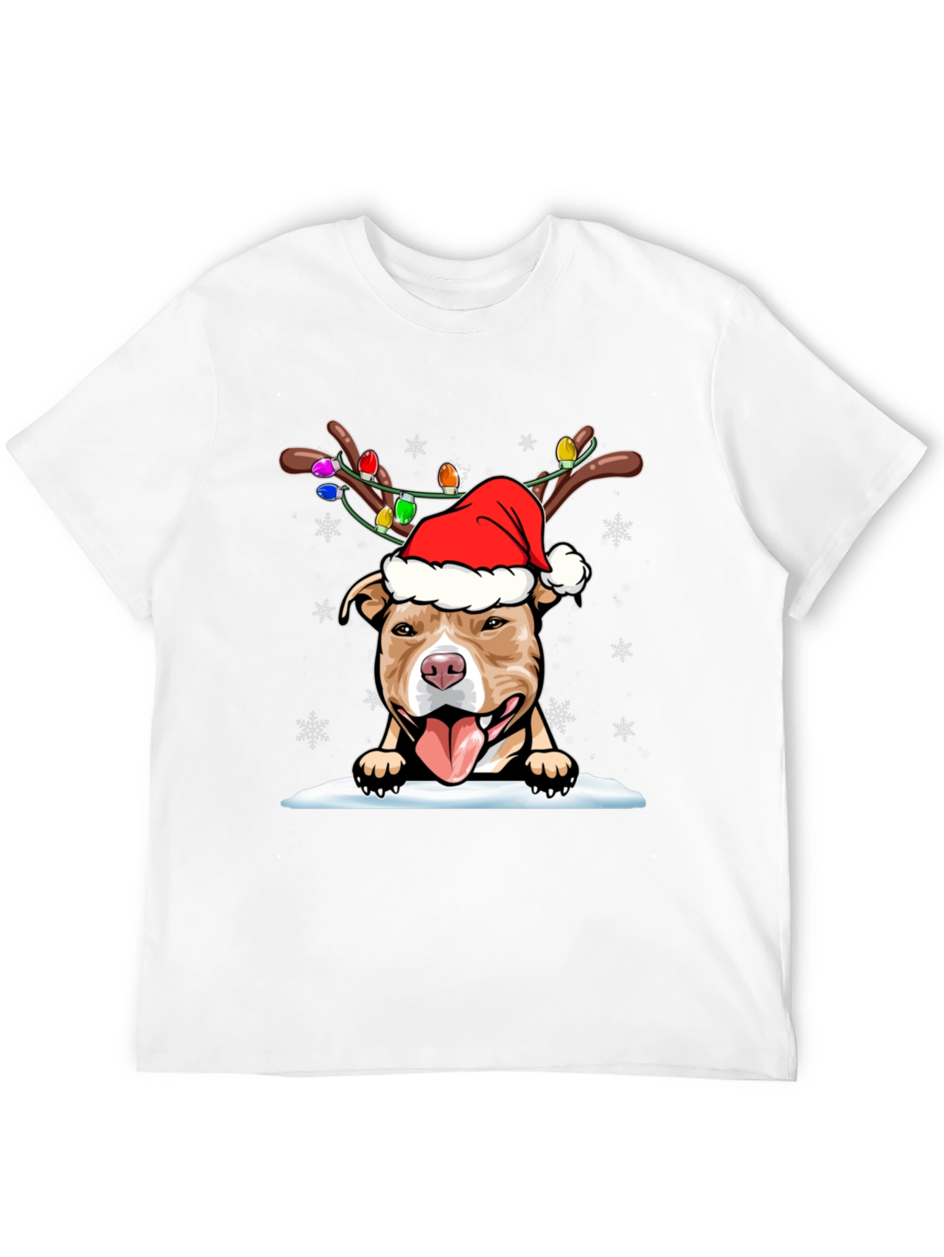 Festive Pitbull Christmas T-Shirt