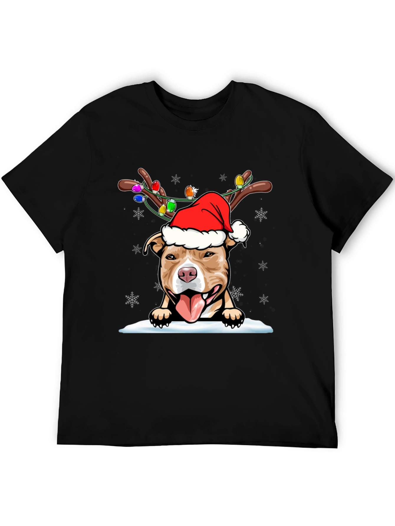 Festive Pitbull Christmas T-Shirt