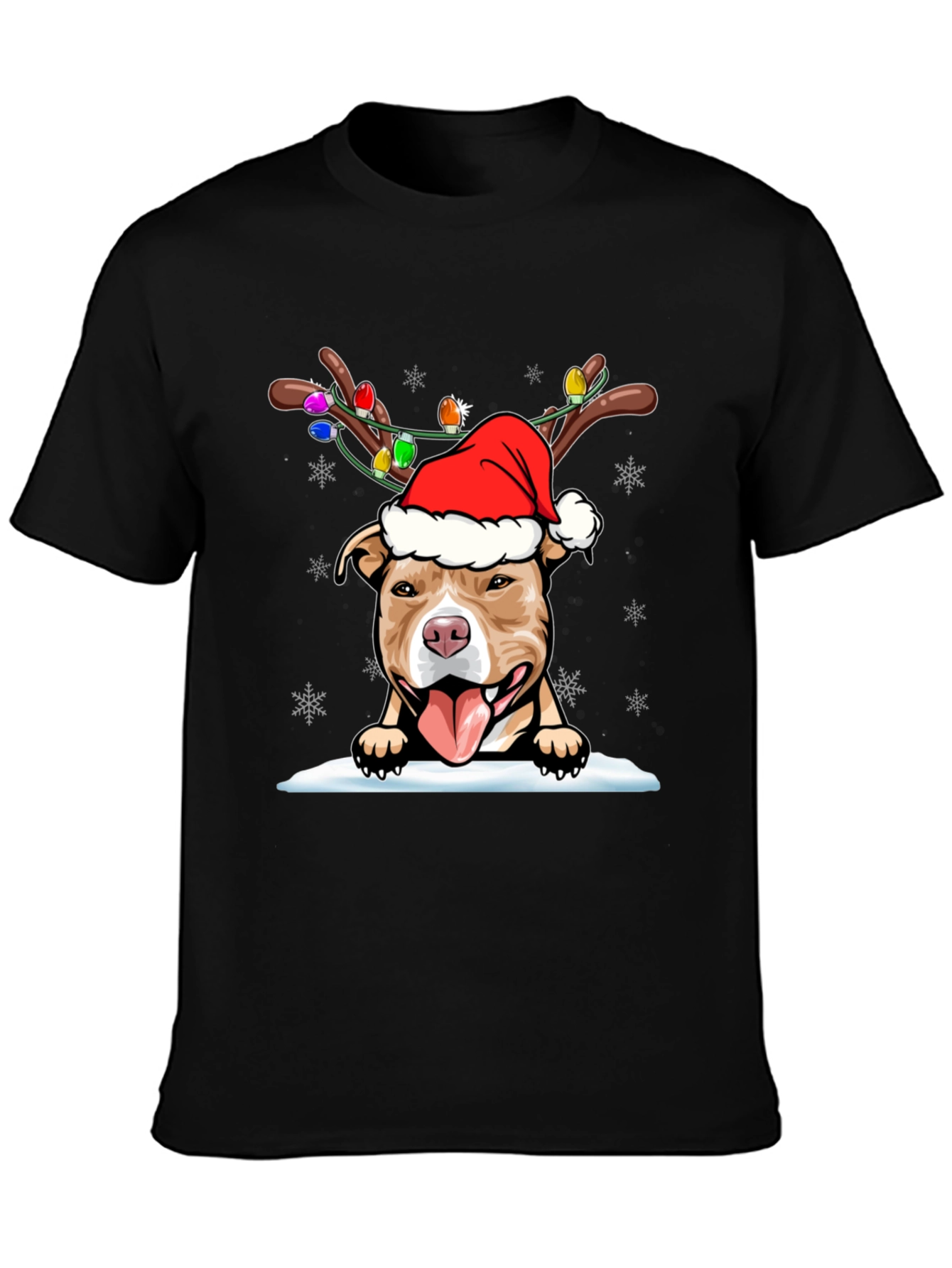 Festive Pitbull Christmas T-Shirt