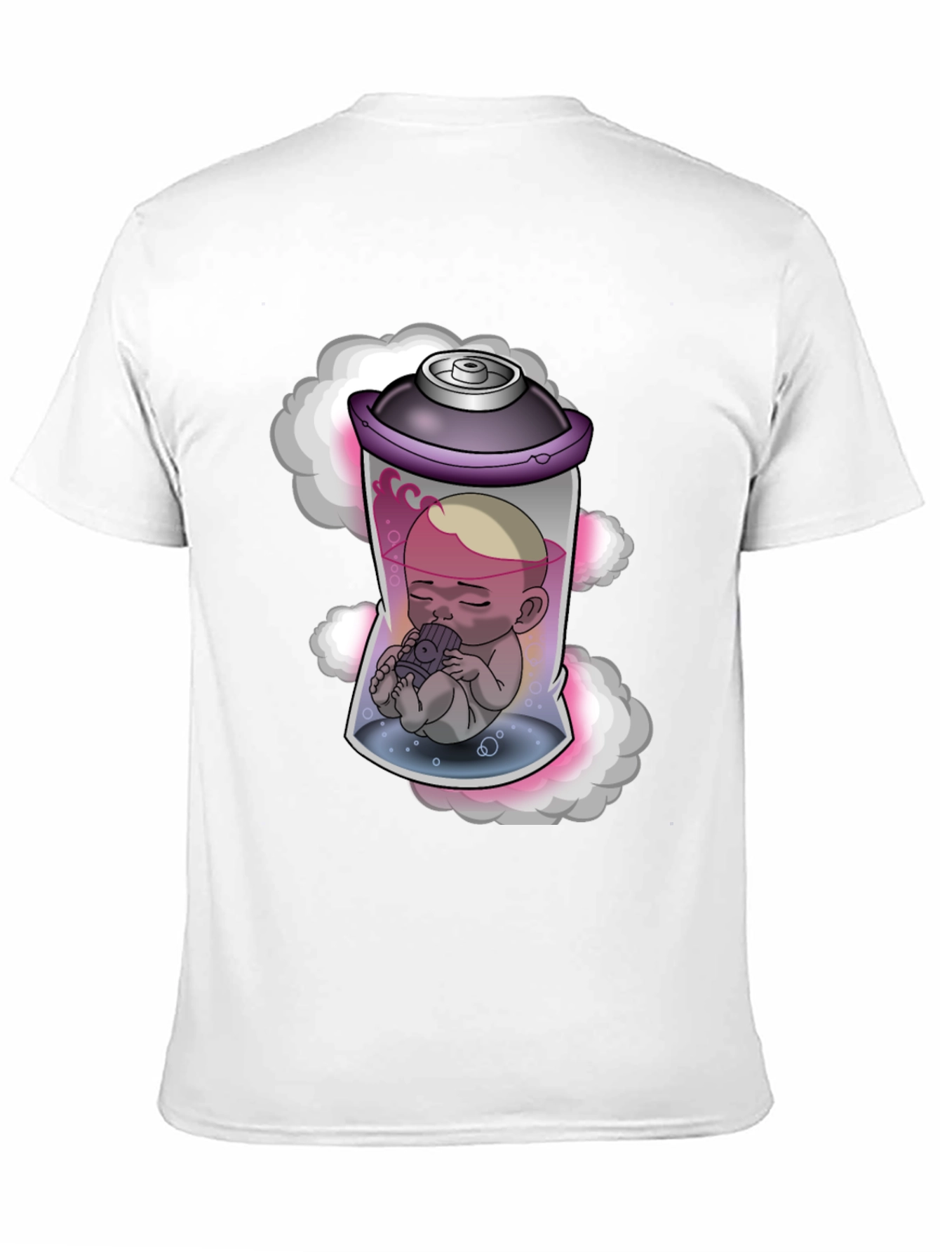 Unique Graphic Tee: Baby in Spray Can