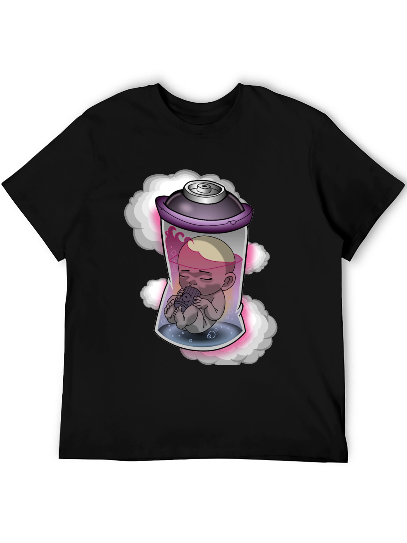 Unique Graphic Tee: Baby in Spray Can