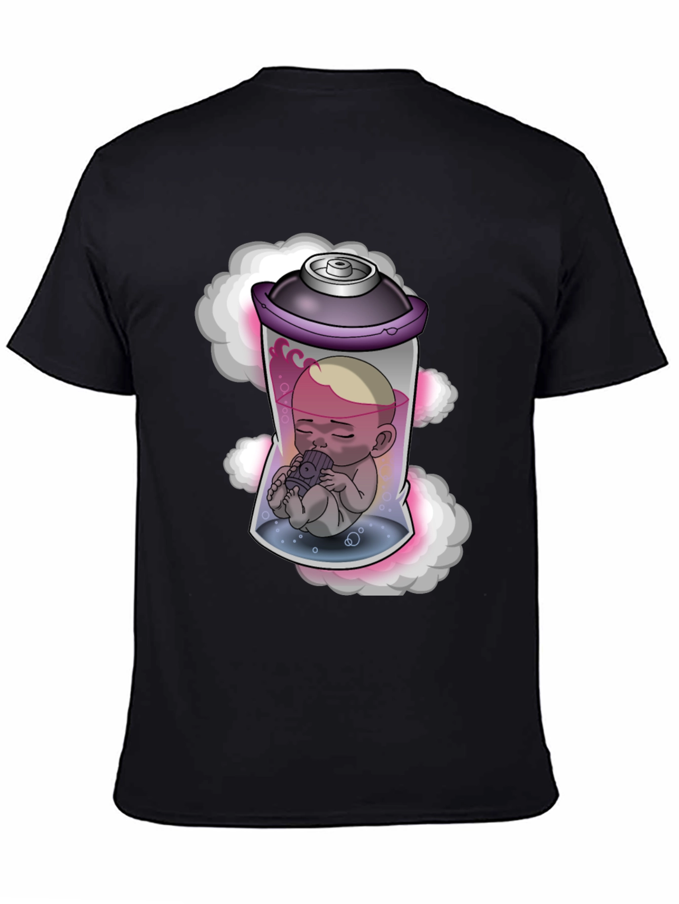 Unique Graphic Tee: Baby in Spray Can