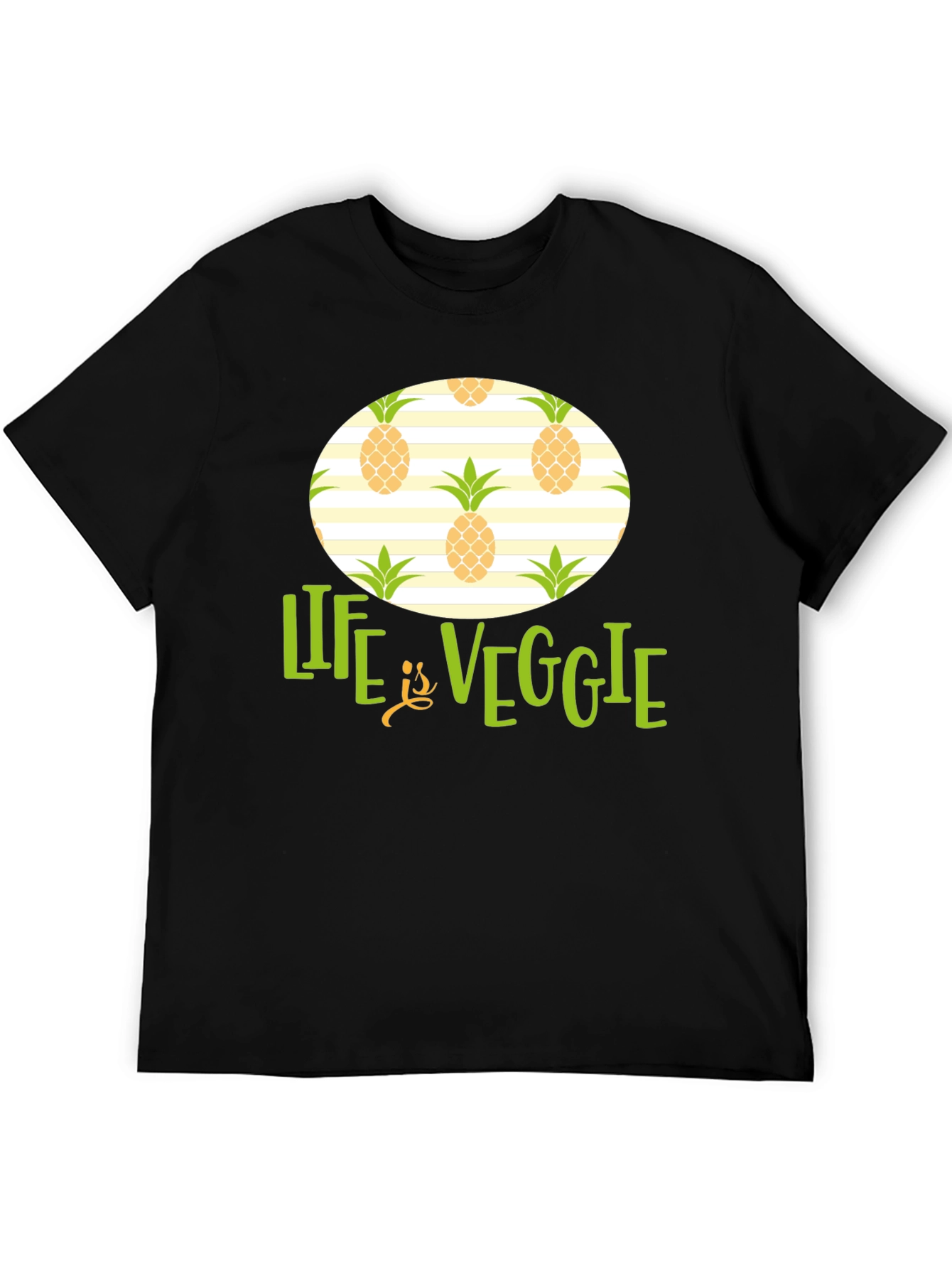 Life is Veggie Pineapple Pattern T-Shirt