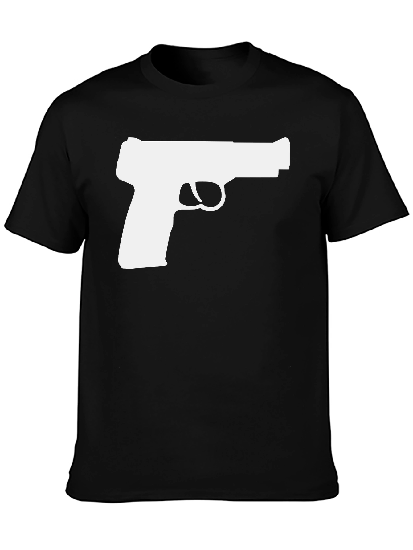 Gun Graphic Tee - Stylish Black Cotton T-Shirt