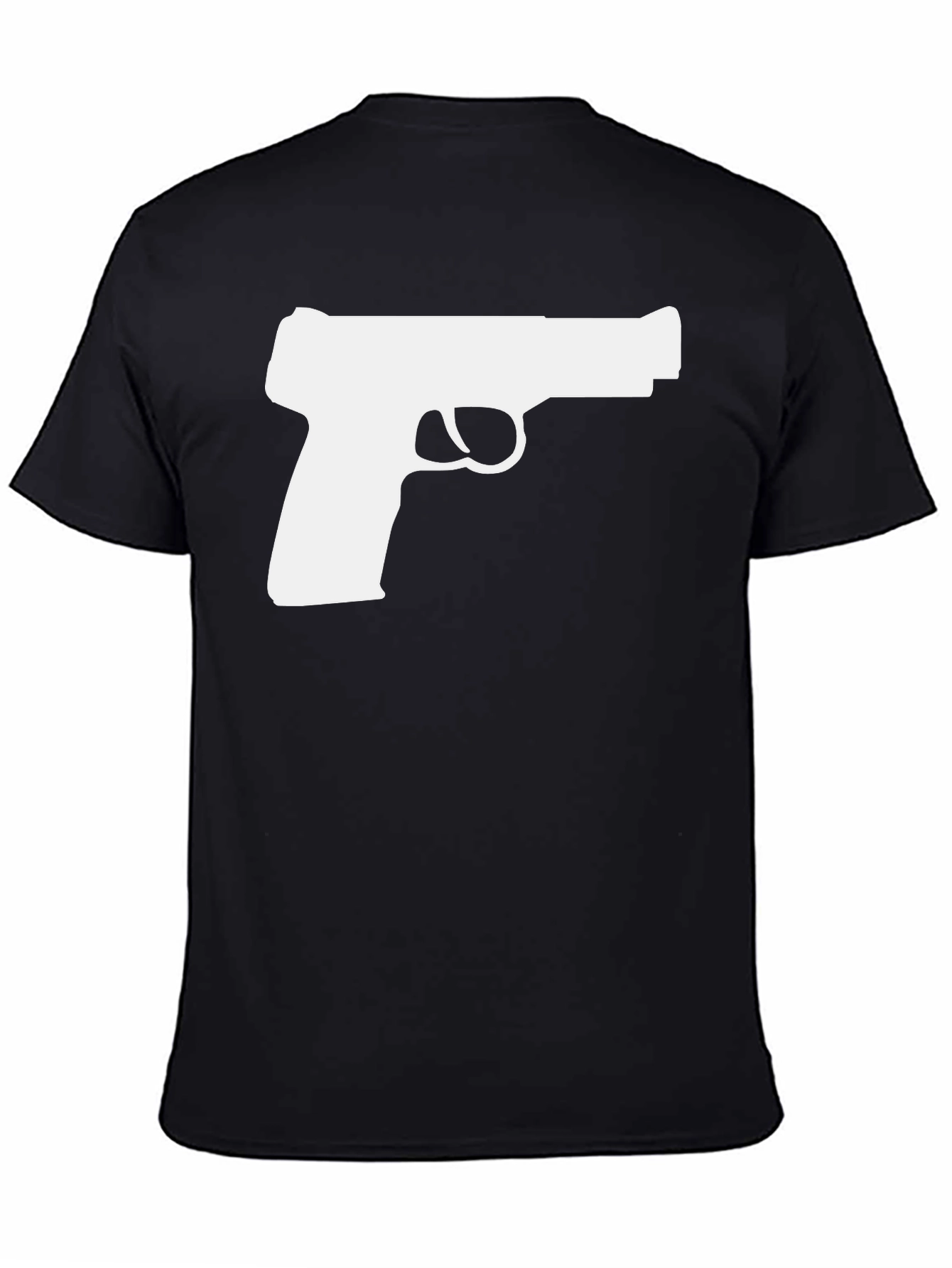 Gun Graphic Tee - Stylish Black Cotton T-Shirt