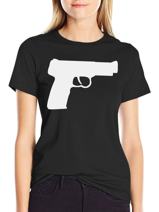 Gun Graphic Tee - Stylish Black Cotton T-Shirt