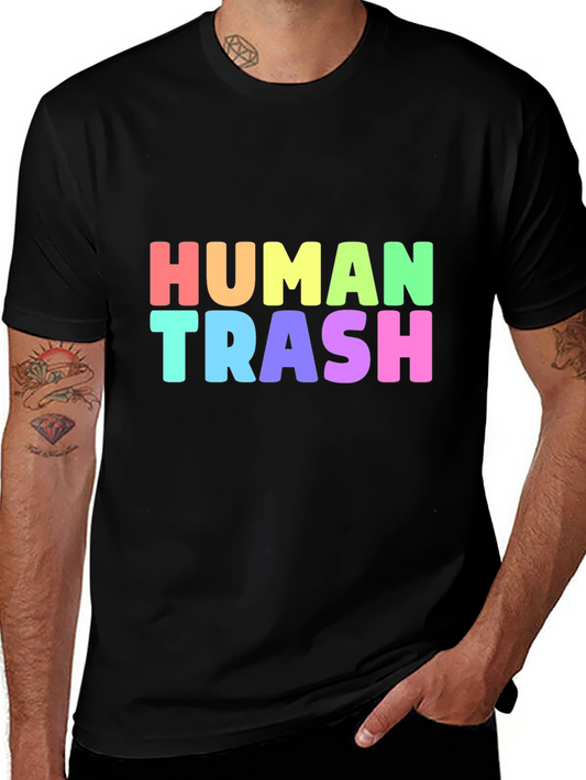 HUMAN TRASH Colorful Graphic Print T-Shirt