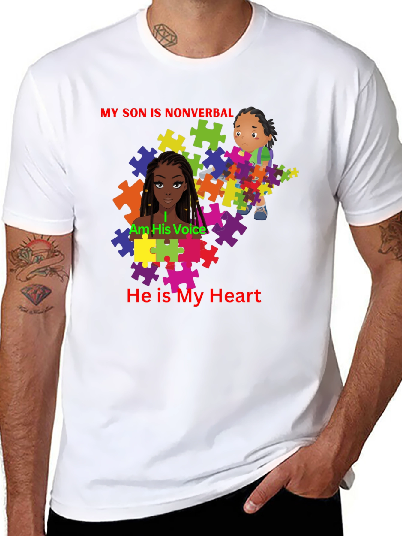 Autism Awareness T-Shirt - My Son Is Nonverbal