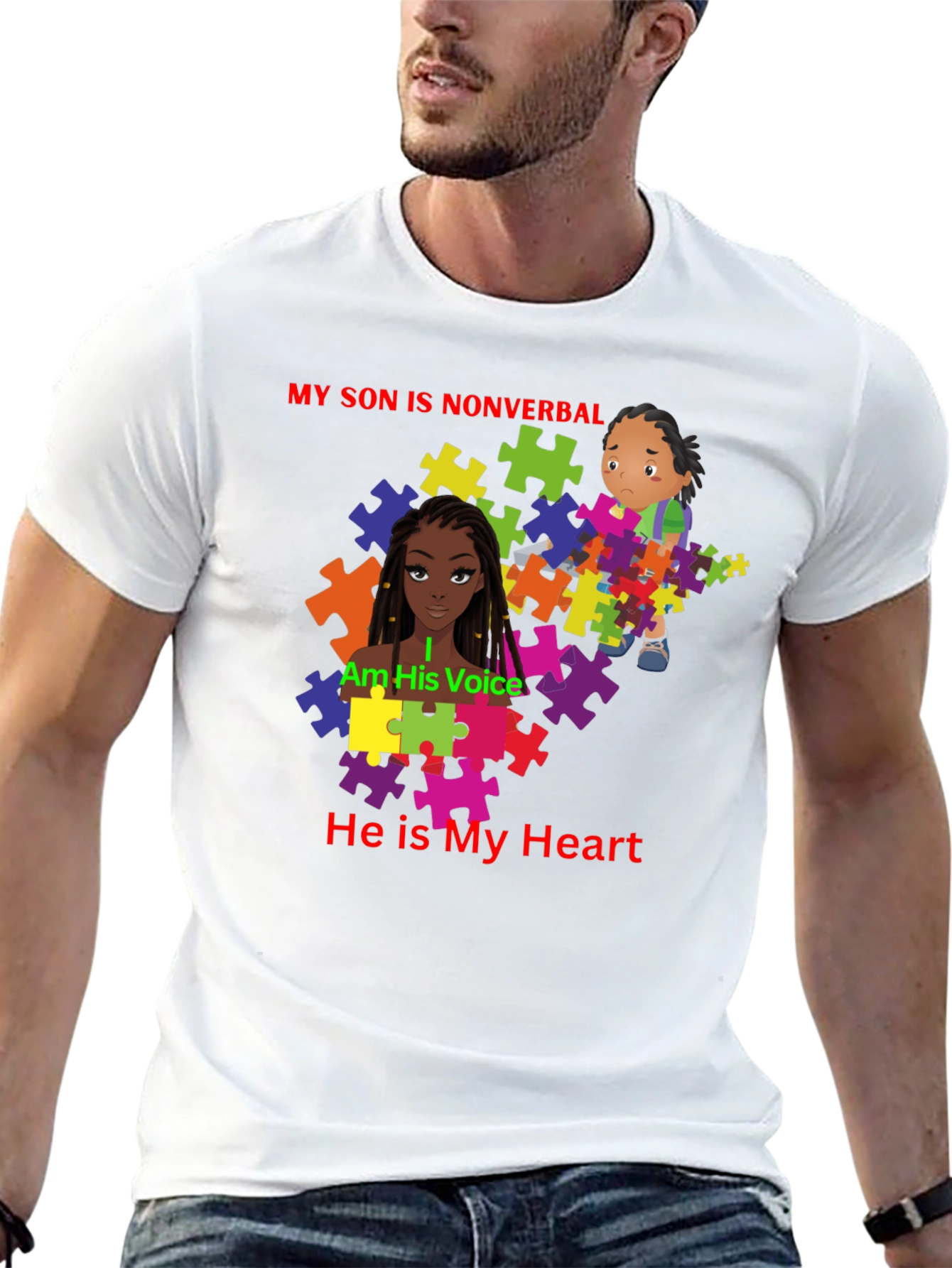 Autism Awareness T-Shirt - My Son Is Nonverbal
