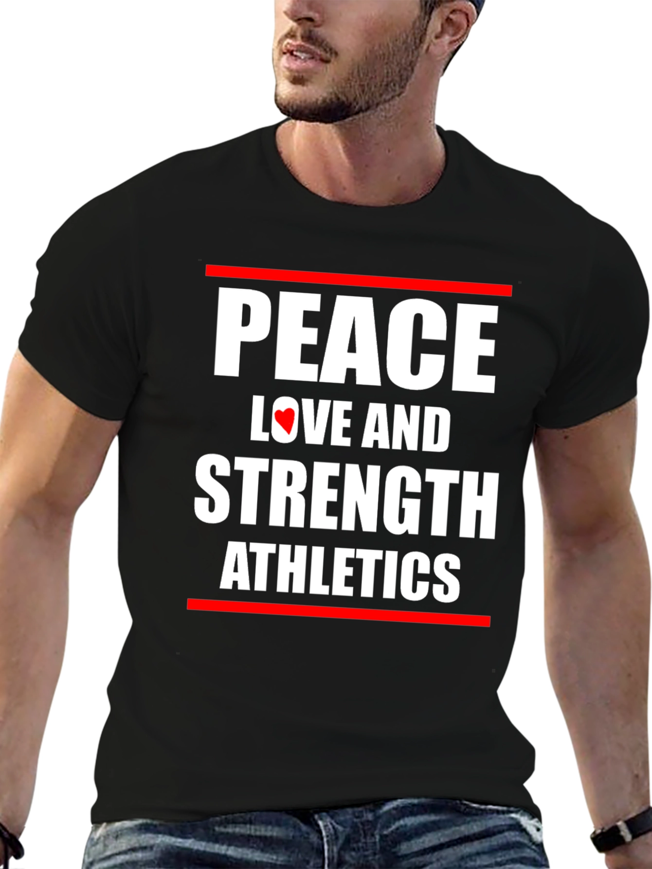 Peace Love Strength Athletes Black T-Shirt