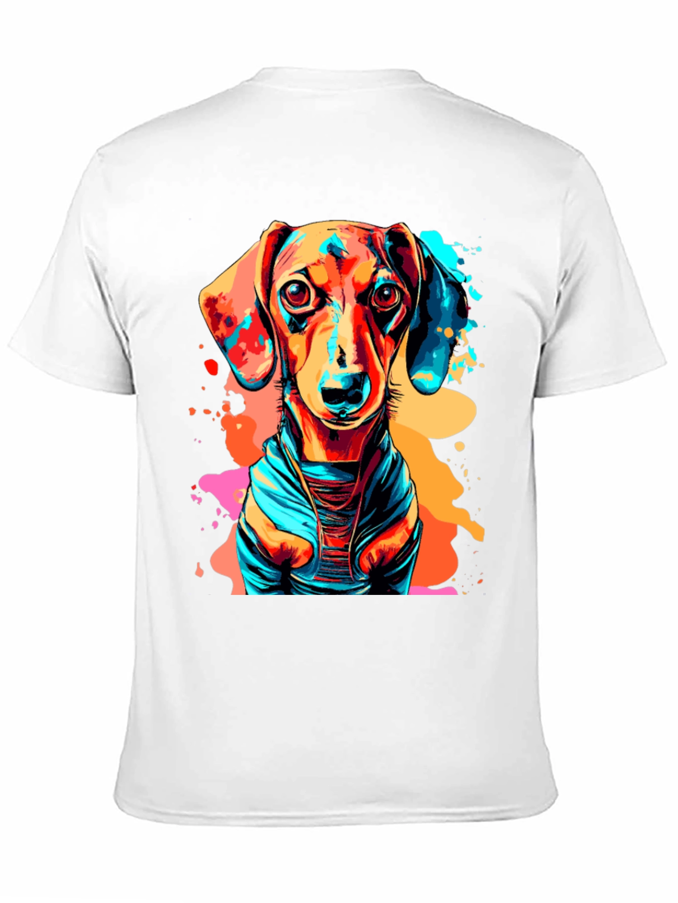 Vibrant Dachshund Graphic Tee - Unisex Black T-Shirt
