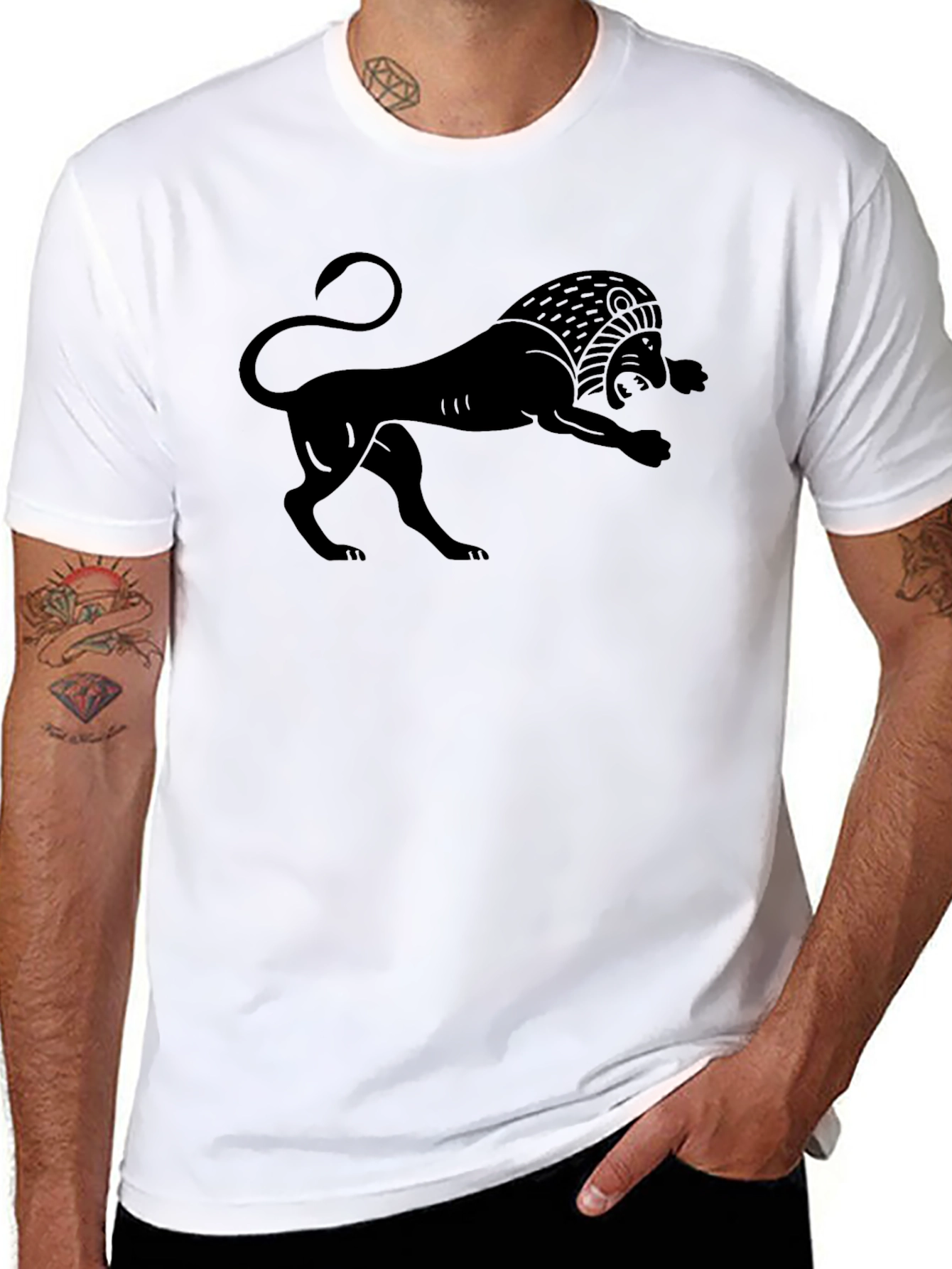 Black Lion Graphic Tee - Bold Statement Shirt