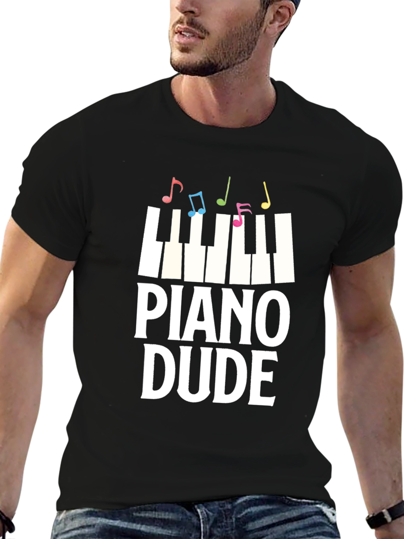 Piano Dude Graphic Tee - Music Lover T-Shirt
