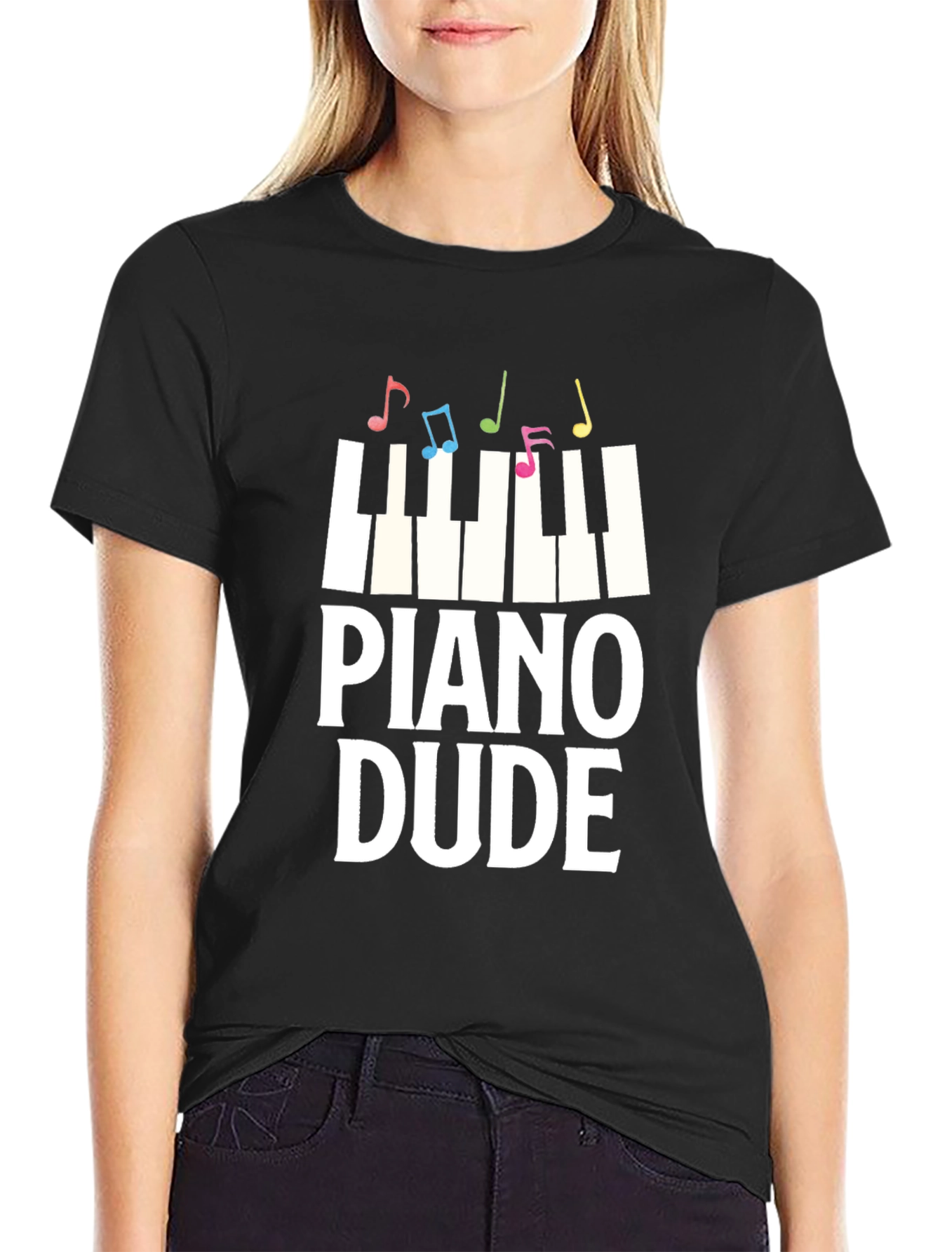 Piano Dude Graphic Tee - Music Lover T-Shirt