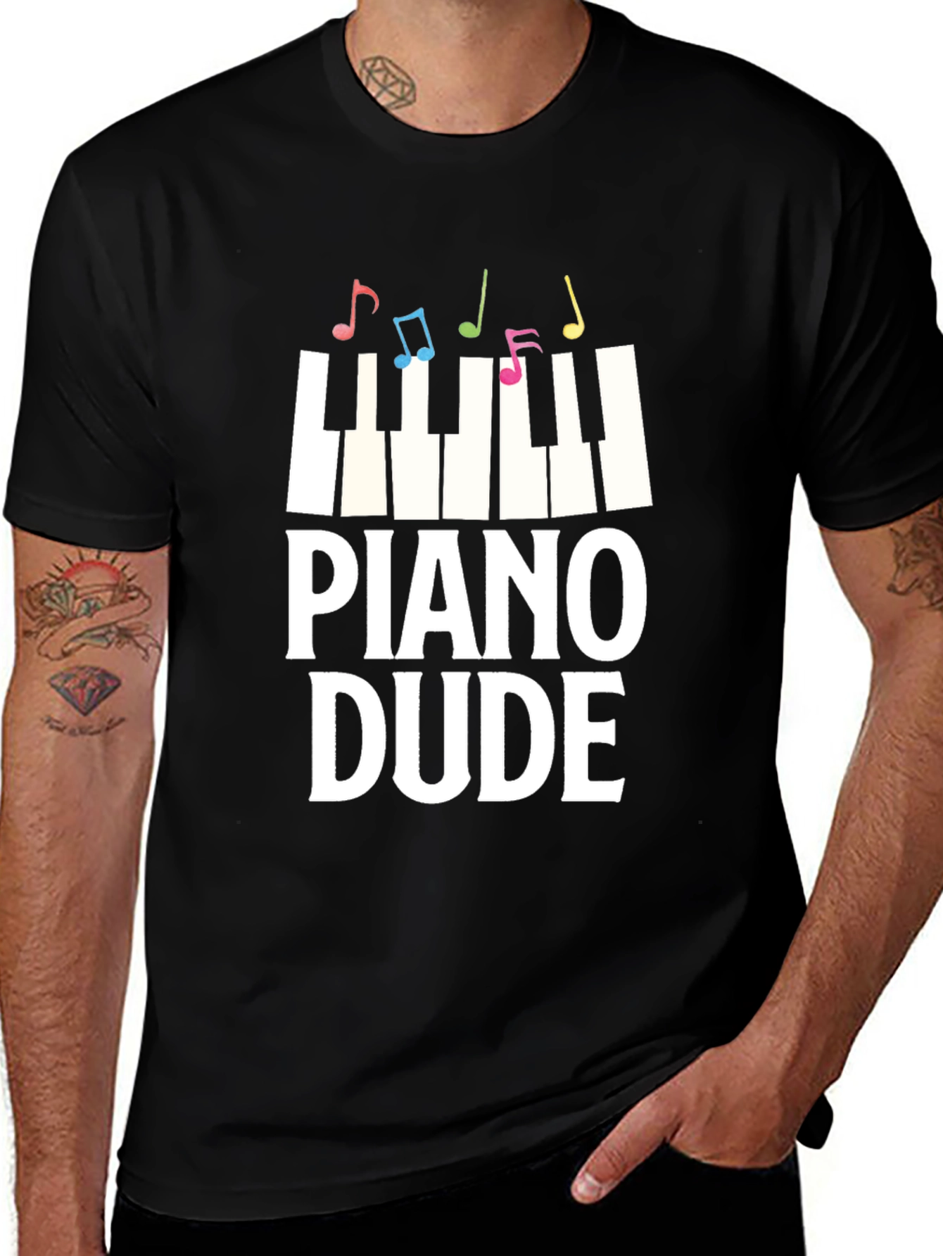 Piano Dude Graphic Tee - Music Lover T-Shirt